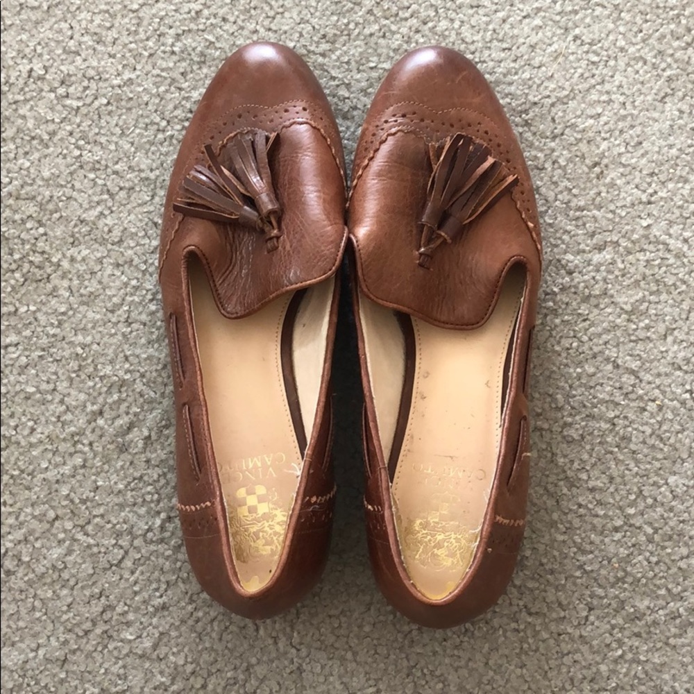 Brown loafers with tassel